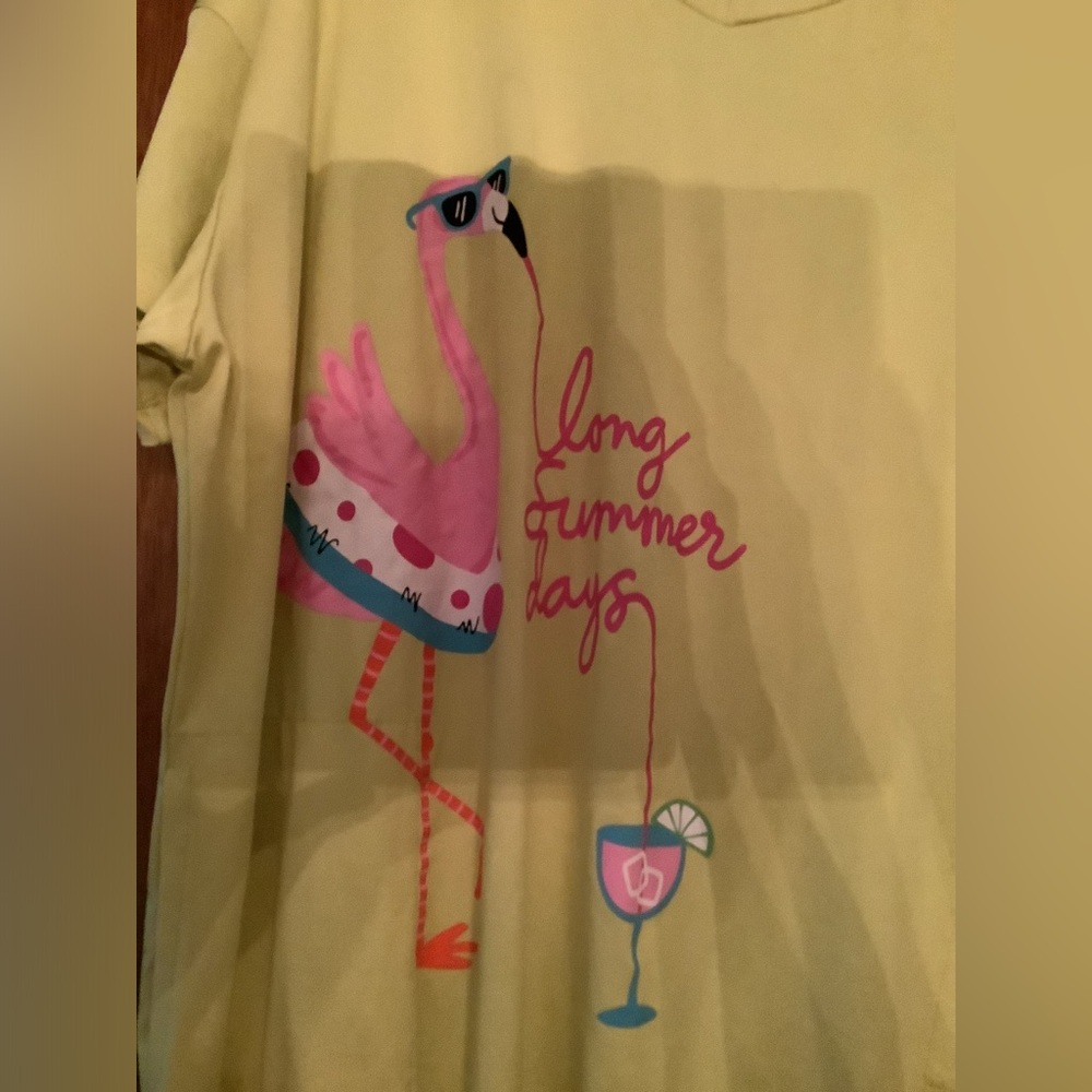 BNWOT Secret treasures fun, loving flamingo, Nightshirt size 2 to 3X - Picture 3 of 10